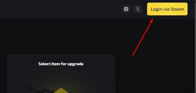 Login via Steam na Upgrader.pro